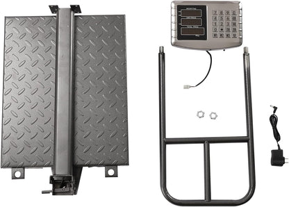 660lb Floor Industrial Platform Scale with Removable Guardrail Digital Scale with Accurate LB/KG High-Definition Displa Foldable for Weighing Luggage Package Shipping Double Sided Display