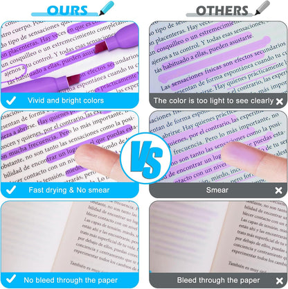 Duchong Highlighters, 30 Packs Purple Highlighter Bright Colors Bulk, Chisel Tip Dry-Quickly No Bleed Highlighter Markers for Adults Kids, Office Classroom Must Have, School Supplies for Teachers