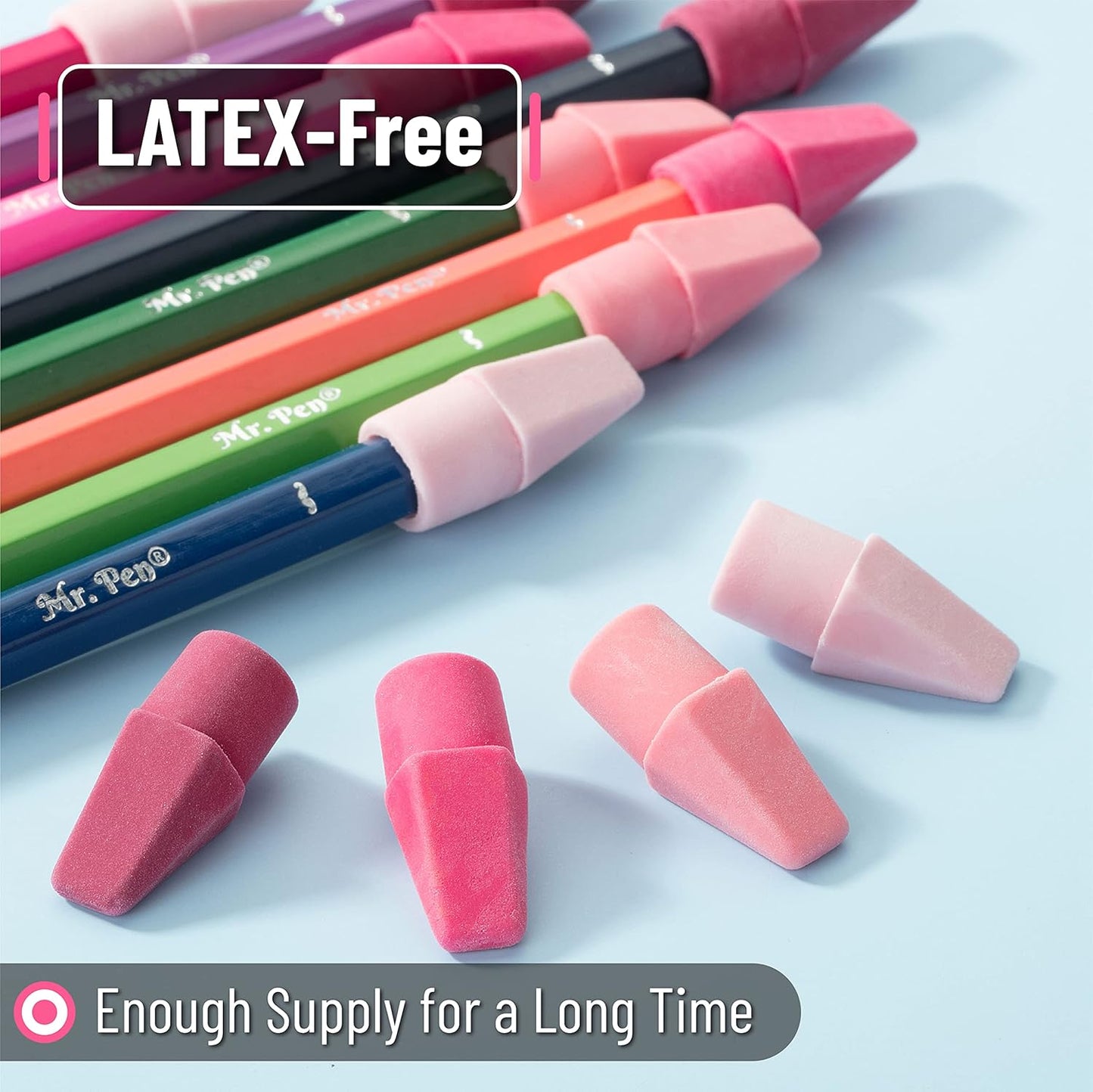 Mr. Pen- Pencil Erasers Toppers, 120 Pack, Pink Shades, Erasers for Pencils, Pencil Top Erasers, Pencil Eraser, Back to School Supplies