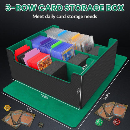 Card Storage Box for Trading Cards, 2600+ Commander Deck Box, Storage Box Fits Toploader and One-Touch, Card Organizer for TCG, MTG, Sports Cards, with Card Dividers & Stoppers