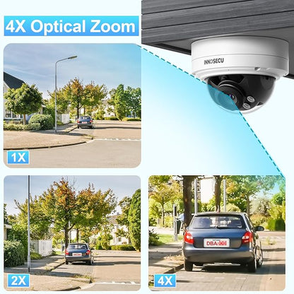 Vandal-Proof Dome PoE Camera 5MP, Outdoor Security Surveillance Camera, Motorized Lens 2.8~12mm, Night Vision Up to 120ft, Built-in Mic, Human/Vehicle Detection, No PT Supported, IND5GR57Z