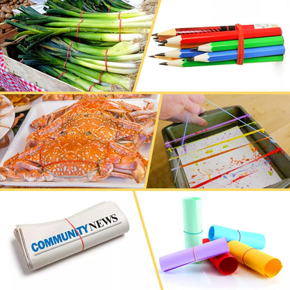 Anvin Rubber Band Ball 180 Around Rubber Bands 150g Elastics Colorful Bands Wrapping Bands Durable Bands for Stationery Document Organizing Stocking Fillers(Assorted Colors in Blue Green Red Yellow)