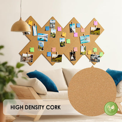 MaxGear Large Cork Board for Wall 36" x 24", 6 Pack Cork Board Tiles with 20 Pushpins & Safe Removable Adhesive Tabs, 12" x 12" Corkboards for Office, School & Home