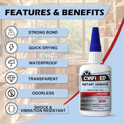 Professional Grade Cyanoacrylate Super Glue, Super Thin Viscosity CA Glue for Woodworking, 4 oz. Value Pack - Instant Adhesive for Woodturning, Pen Turning, Finish & Hobby