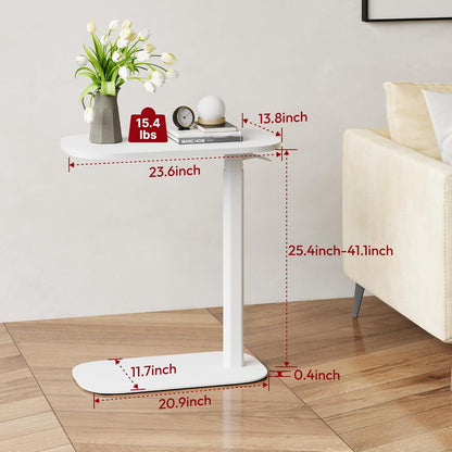 SANODESK Small Standing Desk Pneumatic Height Adjustable Small Sit Stand Desk Laptop Desk Overbed Table Computer Cart for Home Office Computer Workstations(23.6" W x 13.8" D,White)