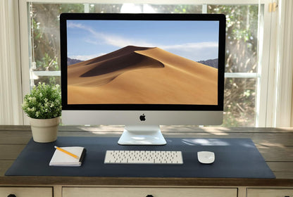 Vine Creations Leather Desk Mat Large 44" x 22", Desk Protector Mat, PU Leather Desk Pad, Large Mouse Pad, Desk Blotter, Desk Pads on Top of Desks, Desk Matt for Desktop, Office Desk Mat (Dark Blue)