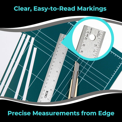 NOKKO 18 Inch Metal Ruler with Cork Backing, Pack of 10 - Flexible Stainless Steel Straight Edge Ruler with Inches and Centimeters, Non-Slip Backing for Precision and Stability