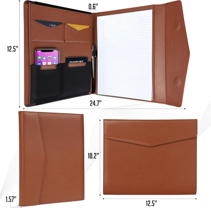 STLYIO Trifold Padfolio - Magnetic Closure. Stretchable Compartment for Tablet, Documents. Elastic Pockets for Phone, Gadgets, Passport, Travel Documents. Letter-Sized Notepad and Gift Box Included.