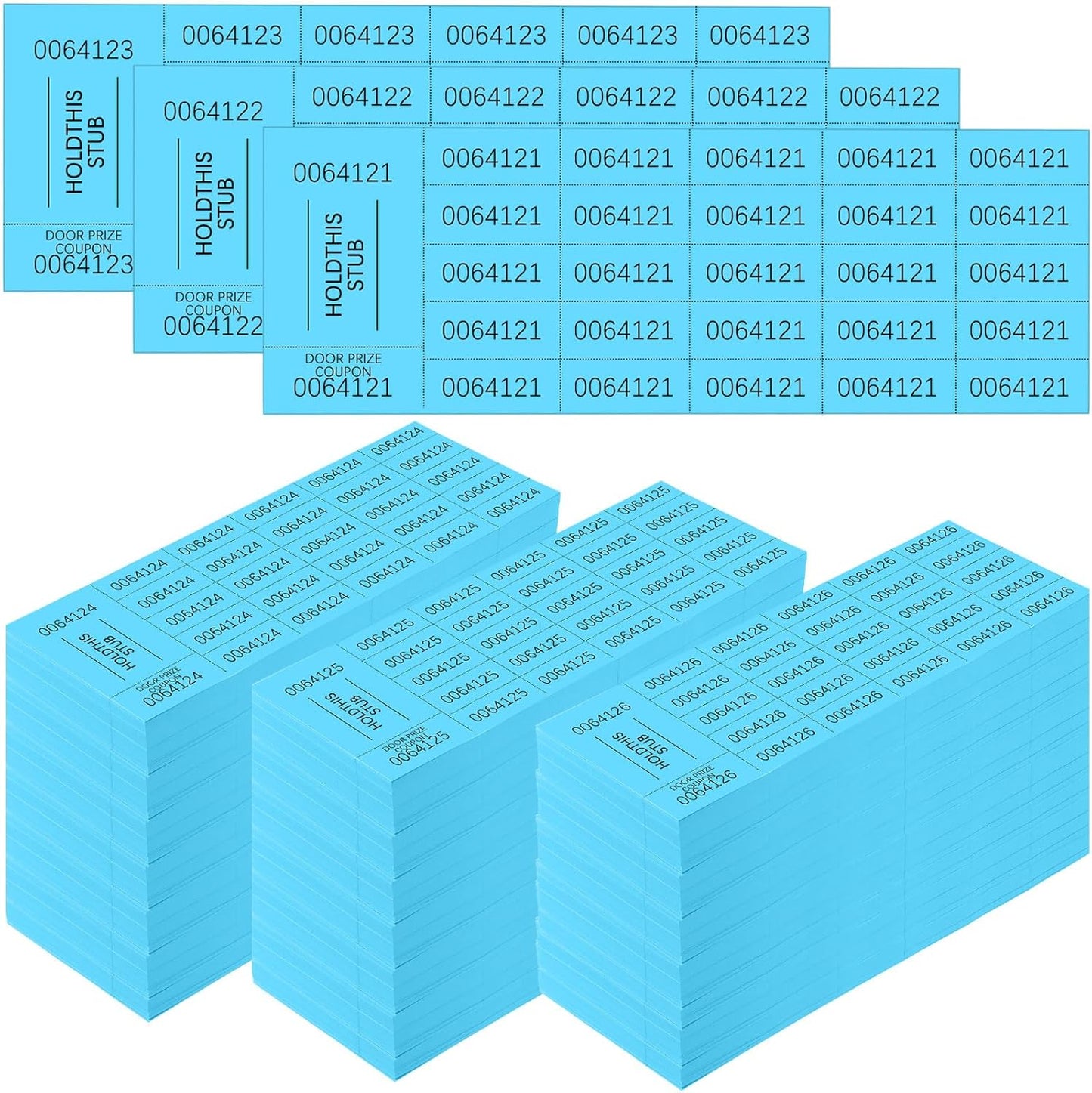 Kosiz 2400 Sheets Raffle Ticket Sheets Blue Chinese Auction Tickets with 25 Bid Numbers Per for Fundraising Basket Silent Auction Activity Fundraiser Prizes Church Events