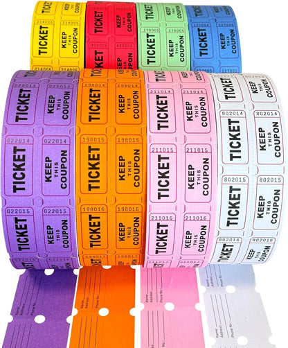 Yuanhe Raffle Tickets Double Roll - 16000 Total 50/50 Raffle Tickets for Events, Entry, Class Reward, Fundraiser, Carnivals, Door Prizes