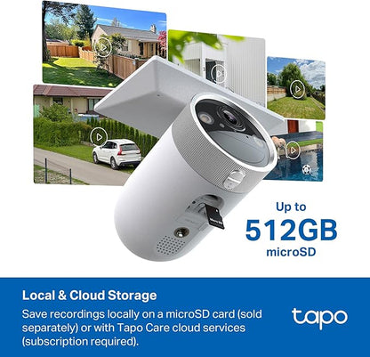 Tapo 4K Outdoor Battery Camera Wireless, Security Camera with Integrated Solar Panel, Person/Vehicle/Pet Detection, Works w/Alexa & Google Assistant, Color Night Vision, SD/Cloud Storage, C465