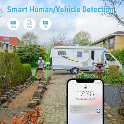 JideTech 200X Hybrid Zoom 4K 8MP Outdoor PTZ IP PoE Security Camera, Auto Tracking Dome Surveillance Camera, Human/Vehicle Detection, 492ft IR Night Vision, Two-Way Talk, IP66, for RTMP,Blue Iris
