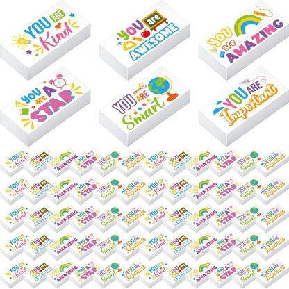 180 Pcs Inspirational Erasers for Kids Christian Pencil Erasers Bulk, Back-to-School Gifts Motivational and Cute Supplies for Students Classrooms, Drawing(White,Inspirational)