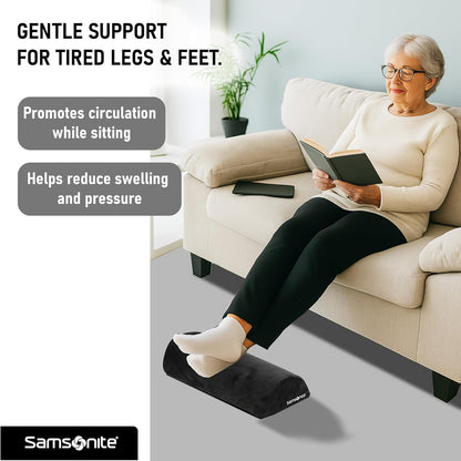 Samsonite Foot Rest for Under Desk at Work – Ergonomic Foot Stool for Couch – Versatile Under Desk Footrest for Office & Home, Foot Support Underdesk