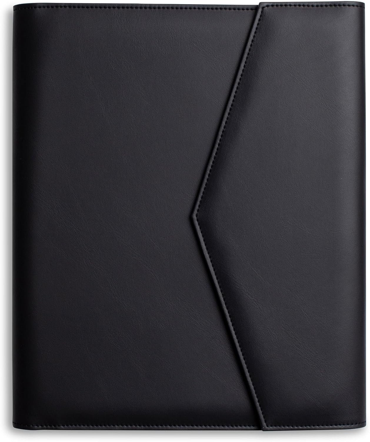Padfolio Binder Organizer for Women | Faux Leather Portfolio Folder for Resume, Documents, Notebook, Tablet and Business Cards | Notepad Included - Black