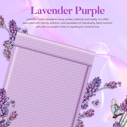 Fuxury Large Bubble Mailers 10.5x16" 40 Pack Self Seal Padded Envelopes Waterproof Mailing Envelopes Bubble Padded Mailers for Packaging, Small Business #5 Lavender