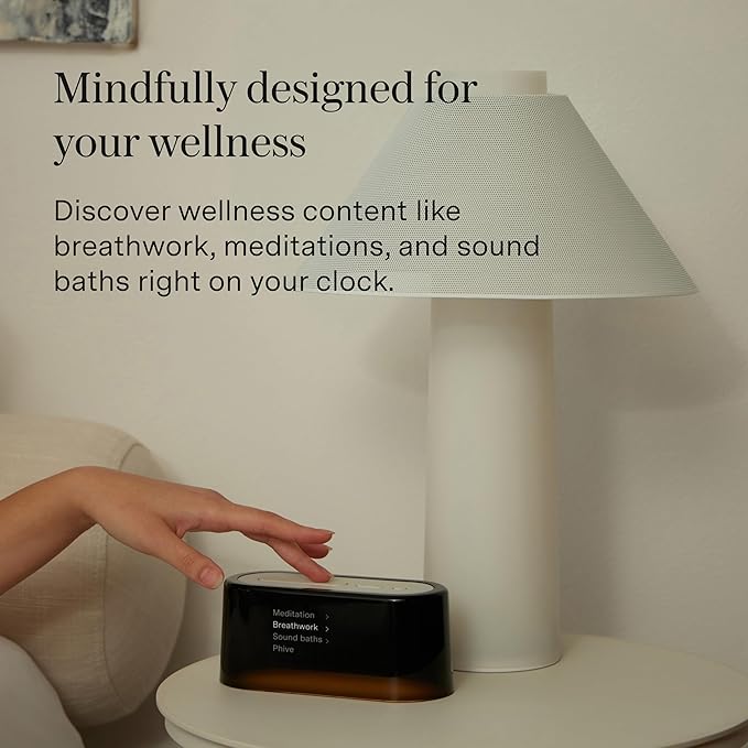 Loftie Alarm Clock with Sound Machine – Smart Alarm Clock w/Light, White Noise, Bluetooth Speaker, Night Light, 100+ Sounds, Blackout Mode, No WiFi Mode, Optional Subscription, Coffee