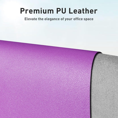 Aothia Leather Desk Pad Protector, Mouse Pad, Office Desk Mat, Non-Slip PU Leather Desk Blotter, Laptop Desk Pad, Waterproof Desk Writing Pad for Office and Home (23.6" x 13.7", Iris Violet)