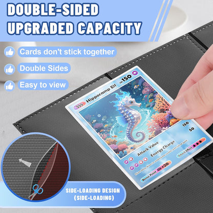 900 Pockets Trading Card Binder Sleeves, Baseball Card Sleeves Fit for Standard Size Sport Cards, Baseball Card Holder for 3 Ring Binder