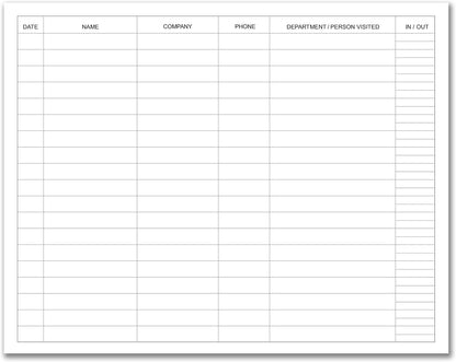 BookFactory Visitor Log Book/Visitors Register Sign-in Logbook - 120 Pages, 8 7/8'' x 7'' - Red Cover, Section Sewn Hardbound (Made in USA)