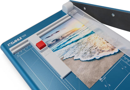 Dahle 534 Professional Guillotine Trimmer, 18" Cut Length, 15 Sheet Capacity, Self-Sharpening, Manual Clamp, German Engineered Paper Cutter