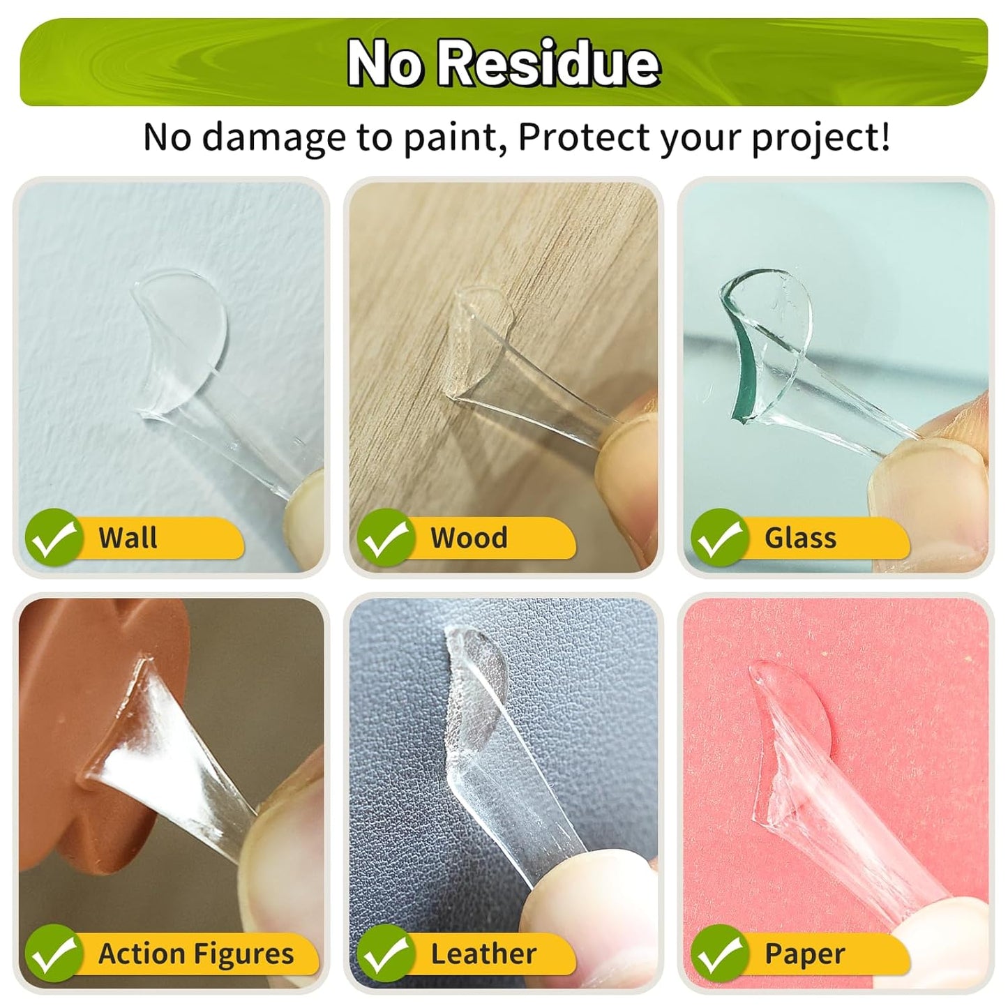 Upgraded 360Pcs Double Sided Tape Sticky Dots with Pull Tab, Removable Adhesive Mounting Putty No Trace Dots, 0.6" Clear Sticky Tack for Museum Picture Crafts & DIY