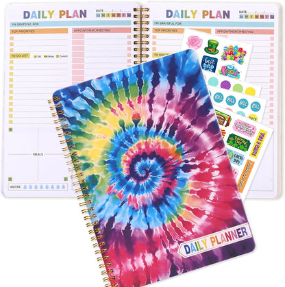 2025 Undated Weekly Planner,To Do List Notebook, Daily Notepad,Weekly Goals Planner, Habit Tracker Journal for Home and Work,8×10inch, Tie Dye