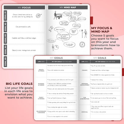 Clever Fox Planner – Undated Weekly & Monthly Planner for Productivity, Time Management & Goals – Organizer Journal – A5 (Red)