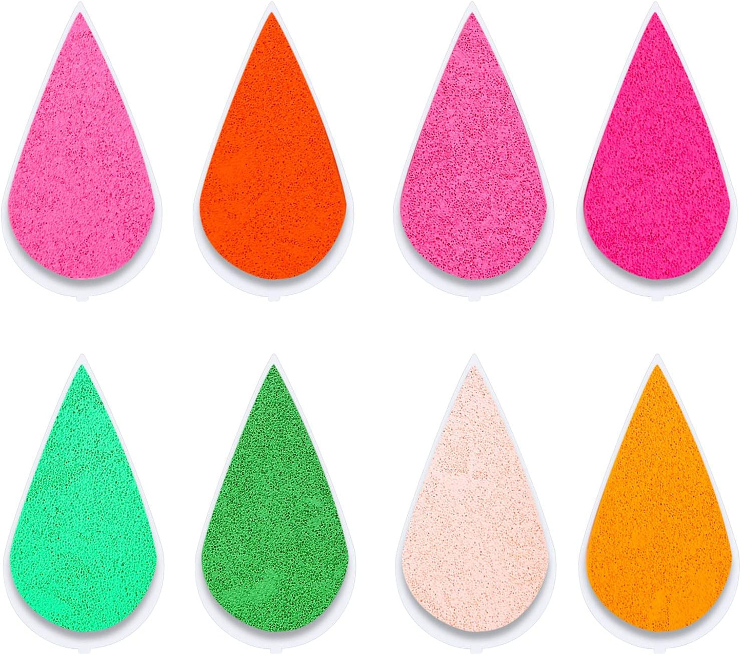 Petal Ink Pads for Rubber Stamps Waterdrop Shaped Stamp Pads with 8 Assorted Colors (Set 1006)