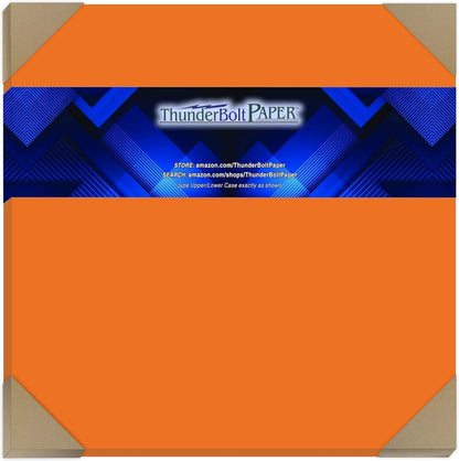25 Orange Cover/Card Paper Sheets - 12 X 12 Inches Scrapbook Album|Cover Size - 65# (65 lb/Pound) Light Weight Cardstock - Quality Printable Smooth Paper Surface for Bright Colorful Results