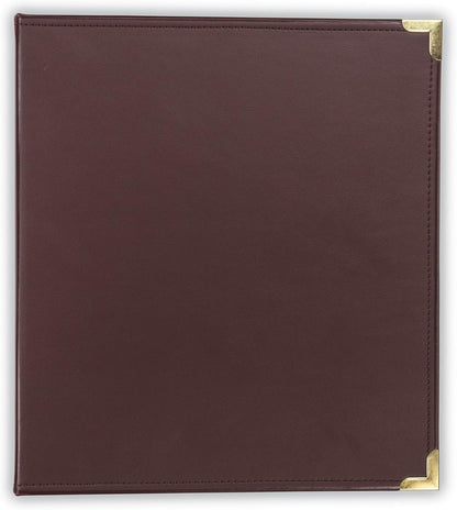 Samsill Classic Collection Leather 3 Ring Binder, Executive Presentation Portfolio, 0.5 Inch (Holds 100 Sheets), Brass Round Ring, Burgundy