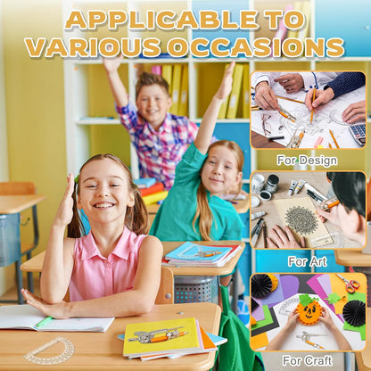 2 Pack Geometry Tool Set, Math Compass for Geometry and 6 Inch Protractor Set Include Metal Compass with Pencil and Clear Plastic Protractor for Student Classroom Office Woodworking Art Drawing