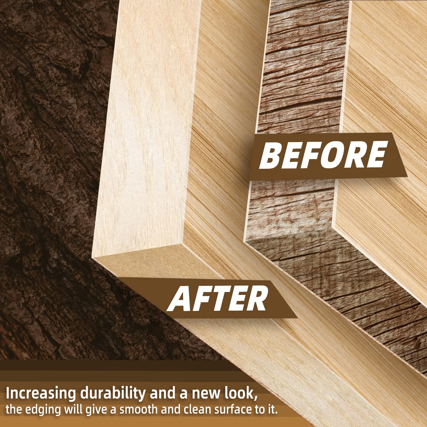 GSCIT Club Birch Edge Banding, 1/2 inch x 50ft roll of Veneer Edge Banding -Pre-glued Flexible, Real Wood Tape Banding for Cabinet Repair Furniture Restoration