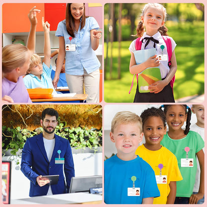 JANYUN 10 Pcs Retractable Badge Reel, Mixed Solid Color ID Badge Holder Retractable Clip for Nurse Doctor Teachers Students Office Workers Hanging ID Card Name Key Chain