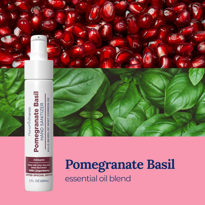 Pomegranate Basil Lotion Hand Sanitizer | Travel Size | Moisturizing Hand Lotion | Made with Aloe Vera & Essential Oils | Rich in Vitamin E | Cleanse & Moisturize | Scented Hand Sanitizer | 6-Pack