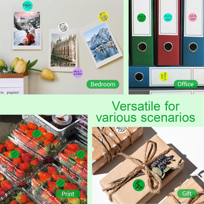 1 Inch Circle Dot Stickers 1000 PCS Color Coding Thermal Labels Dots Writable Printable Small Round Stickers for Office, Classroom, Inventory, Garage, Organizing Storage, DIY, Green