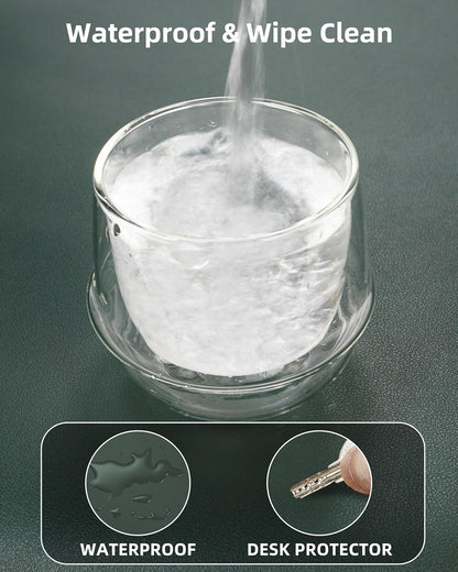 Extra Large Desk Mat, Desk Mouse Pad,Waterproof PU Leather Desk Protector, Large Desk Blotter, Easy Clean Laptop Desk Writing Mat for Office/Work/Home/Decor(Dark Green, 48" x 24")