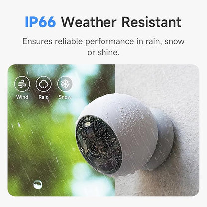 Noorio Security Camera Wireless Outdoor, B210 2K Indoor Cameras for Home Security AI Motion Detection, 1Min Install Outdoor Camera Battery Powered Color Night Vision, 2-Way Talk with Alexa