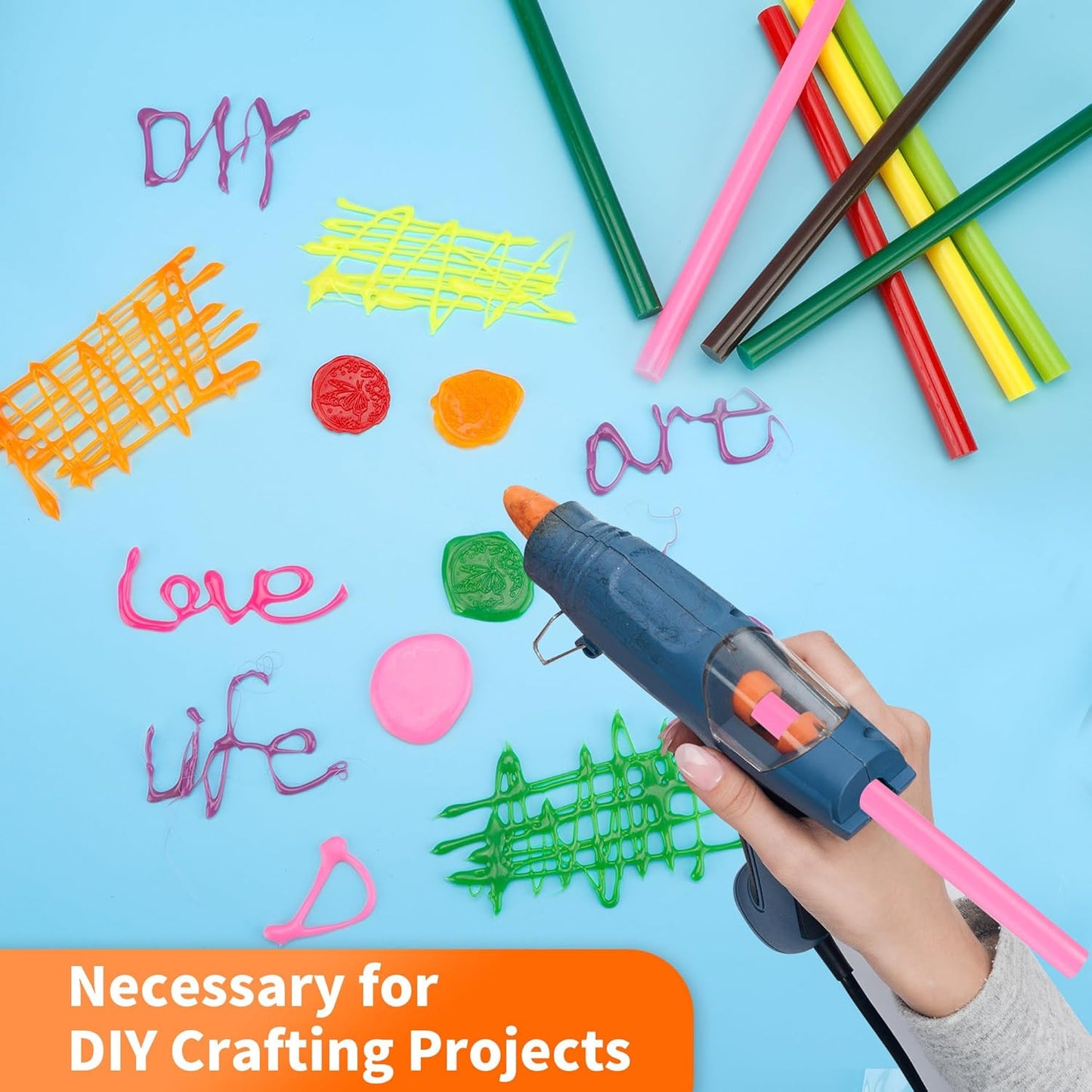 MATUFF Pink hot Glue Sticks Full Size 0.43” Dia x 8” Long, 52 pcs Hot melt Adhesive Glue Sticks, All-Purpose Colored Glue Gun Sticks for Christmas Decoration Crafts Arts School Home Repair Bonding