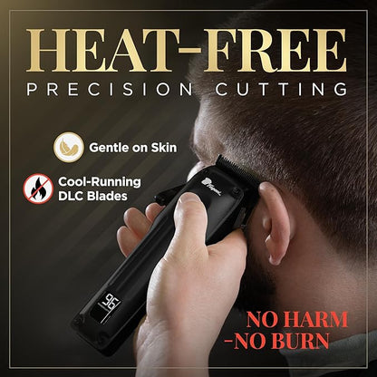 Fagaci Professional Hair Clippers for Men with Superior Precision, 5X Longer Sharpness Professional Barber Clippers Cordless with 2 Blades Fade & Taper, Brushless Motor Mens Hair Clipper Cordless Set