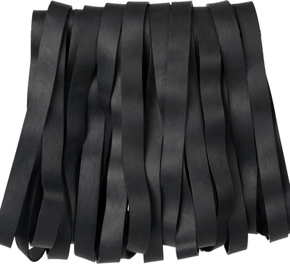 Rubber Bands Size#107 Heavy Duty Big Wide rubber band 30PCS Elastic Bands for Office Supply Trash Can File Folders Litter Box Rubber Bands (Black)