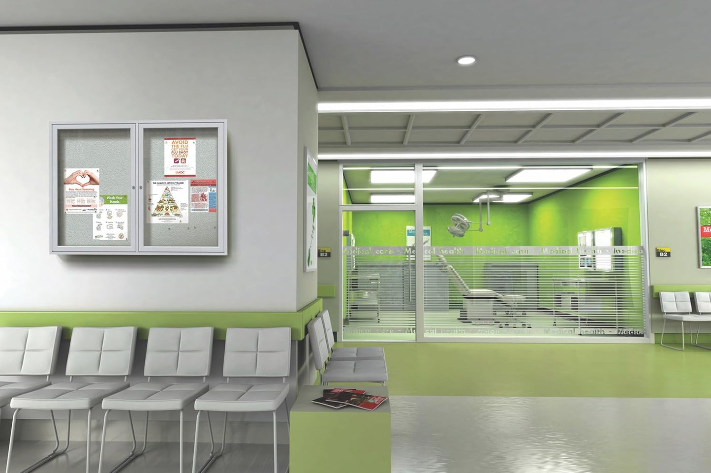 Ghent 48"x72" 3-Door Outdoor Enclosed Vinyl Bulletin Board, Shatter Resistant, with Lock, Satin Aluminum Frame - Ebony (PA34872VX-183), Made in the USA