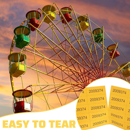 Kosiz 1000 Sheets 25 Bid Raffle Ticket Sheets Chinese Auction Tickets Numbers for Basket Events and Silent Auctions (Yellow)