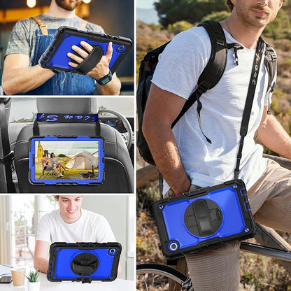 HXCASEAC Case for Samsung Galaxy Tab A9 8.7 Inch, Protective with Screen Protector/Hand Strap/Pen Holder, Sturdy Shockproof for Samsung A9 Tablet Case SM-X110 SM-X115 SM-X117 - Blue