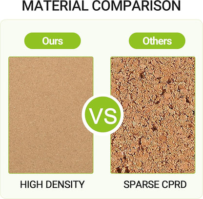 AKTOP Cork Board Bulletin Board 12x12, 1/2" Thick Cork Board Tiles 12 Pack, Small Square Pin Board for Wall, Self Adhesive Corkboards with 120 Push Pin Wood Clips for School, Home & Office