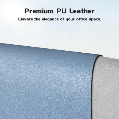 Aothia Leather Desk Pad Protector - Large Mouse Pad, Office Mat, Non-Slip PU Leather Blotter, Laptop Desk Pad, Waterproof Writing Pad for Office and Home (Denim Blue, 38" x 13.7")