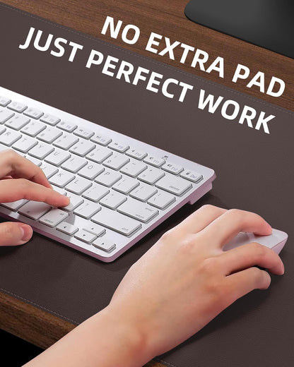Large Desk Pad Mat - Waterproof Mouse Pad & Desk Protector, Non-Slip XL PU Leather Gaming Mat for Keyboard/Mouse, Stitched Edge with Ergonomic Support, 47"x17" (Charcoal)
