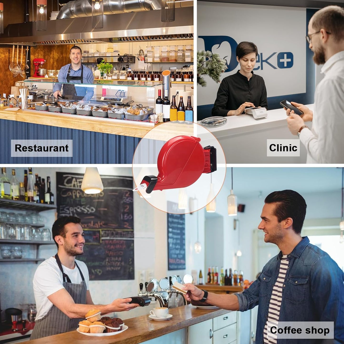 Take a Number Dispenser Ticket Dispenser Ticket Number Dispenser with 1 Roll 3 Digit Ticket Roll 2 Groups Number from 000-999 (3 Digit, red)