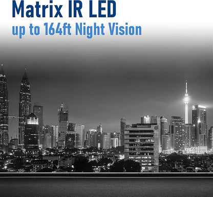 R-Tech 2MP 4-in-1 AHD/CVI/TVI/Analog Outdoor/Indoor Turret Dome Camera with Matrix IR Night Vision – 2.8mm Fixed Lens – White