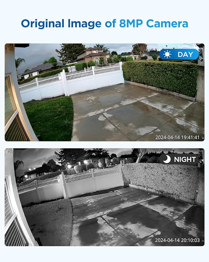 4COVR PoE Security Camera System, Person Vehicle Detection & Night Vision, 8CH 8MP H.265 NVR with 2TB HDD, 4Pcs 8MP Wired Dome PoE IP Camera with Audio, IP67 Weatherproof Outdoor, LY97AX8M0804-1